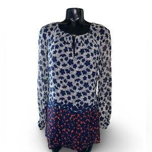 Tory Burch Lightweight with Slip Floral Keyhole Blouse Size 4